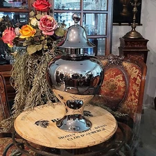 RARE Vintage JARU California Art Monumental Platinum Plated Ginger Jar Vase 1982