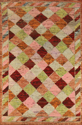 Luxury Hand-Knotted Contemporary Moroccan Wool Area Rugs 7x10 ft