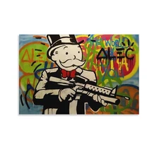 Alec-Monopolys Gun Man CanvasArt Poster Wall Art Picture Print