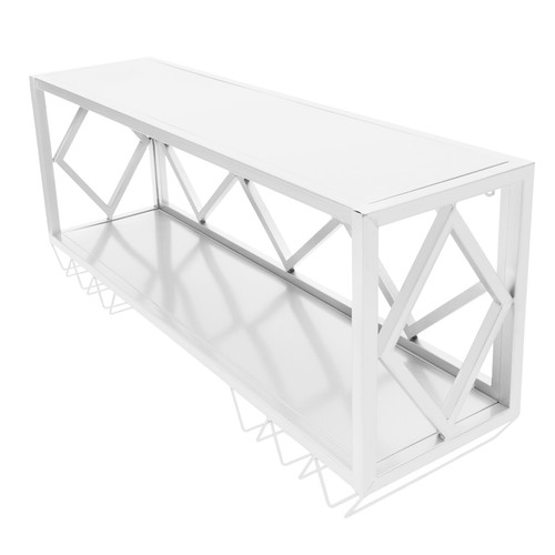 2-Tier Wall Mount Metal Wine Rack Hanging Wine Glass Shelf Holder White - 第 9/24 張圖片