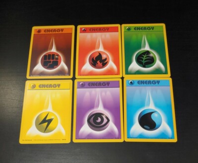 Pokemon Complete Vintage Base Set Energy Card Set WOTC 1999 Lightning ...