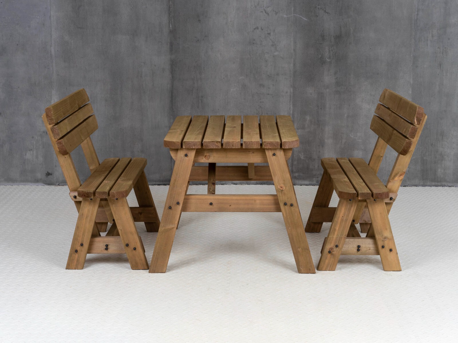 Picnic Table and Bench Set Garden Furniture, Victoria Rounded With