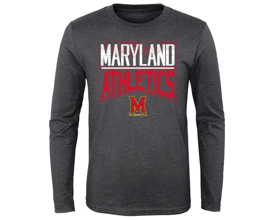 Outerstuff NCAA Youth 4-20 Maryland Terrapins Performance Long Sleeve Energy Tee