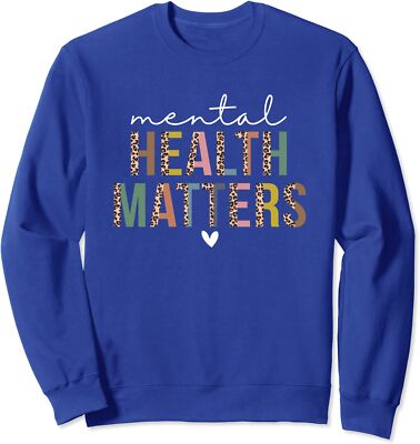 Leopard Mental Health Matters Human Brain Illness Unisex Crewneck Sweatshirt