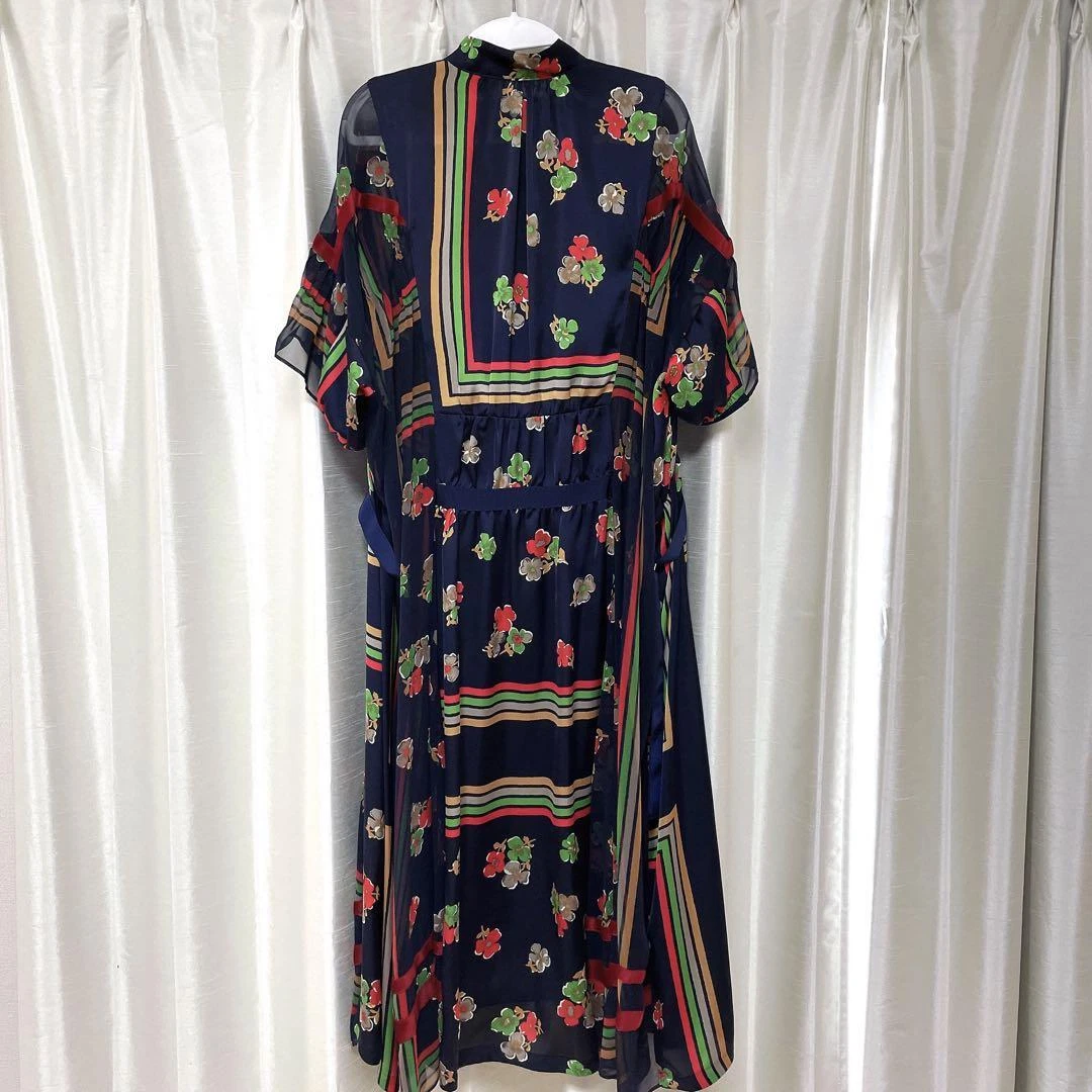 Abito usato Sacaia stampale flore pezzoa manic corta donnaa t Solto molt