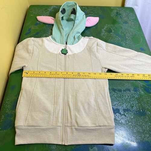 Youth Small Baby Yoda The Child Star Wars The Mandalorian NWT Mask Hoodie New S - Picture 10 of 11