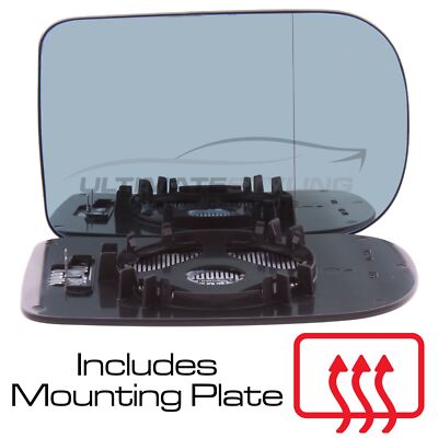 Wing Mirror Glass BMW 5 Series E39 1996-2003 Blue Heated Aspherical Drivers Side