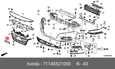 ワンピース35 Genuine OE Panel Assembly License Plate 71145S21000 for Honda