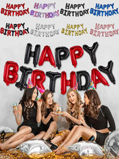 Happy Birthday Balloons Banner Bunting Self Inflating Decoration Letters Balloon