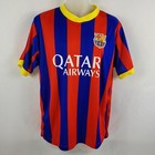 Barcelona Soccer Jersey FC Football Club Spain Striped Qatar SS Shirt Mens L
