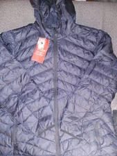 CAMEL CROWN Women's Lightweight Hooded Down Packable Jacket,  XL, Black 