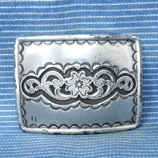 Western Floral Scroll Belt Buckle Cowboy Cowgirl Vaquero Vtg 90s Taiwan .TYC331