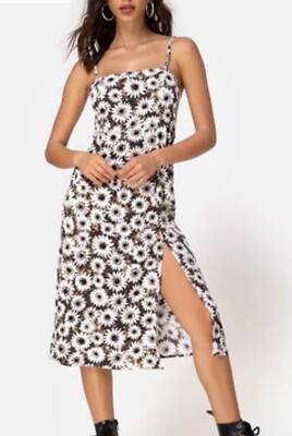 Motel Rocks Kaoya Midi Slip Dress With Split In Dyed Daisy Size S | eBay