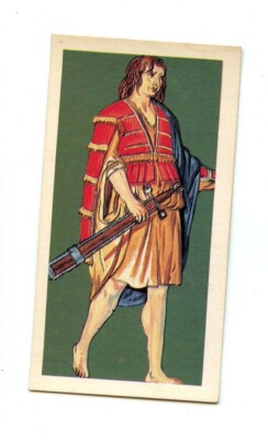Brooke Bond Tea Card British Costume Collectable #10 Irish Chieftain 1545 (2)