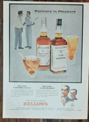 1956 Bellows Vintage Print Ad Bourbon Blended Whiskey Kentucky Club Golfers