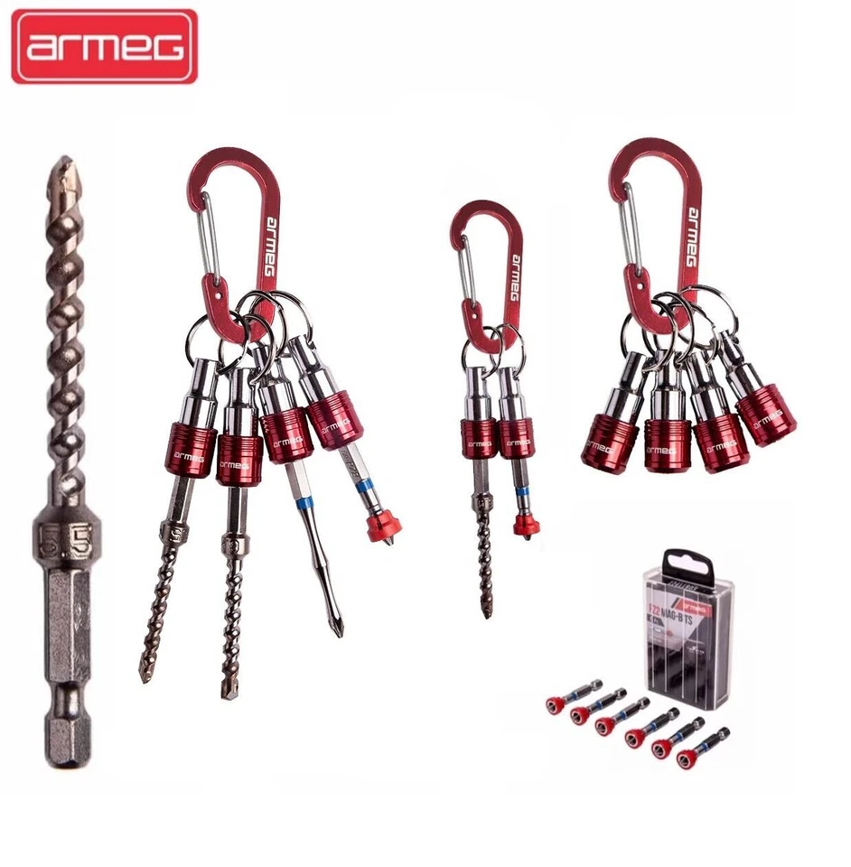ARMEG TOOLS UK Armeg XL Or Stubby Impact Driver Rated Masonry Drill & Screwdriver Bits,
