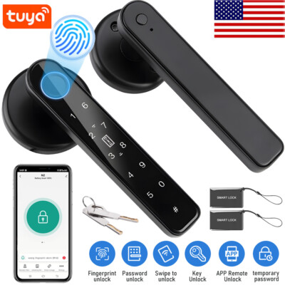 Smart Door Lock Biometric Fingerprint Key Keyless Entry Digital Keypad Door Knob