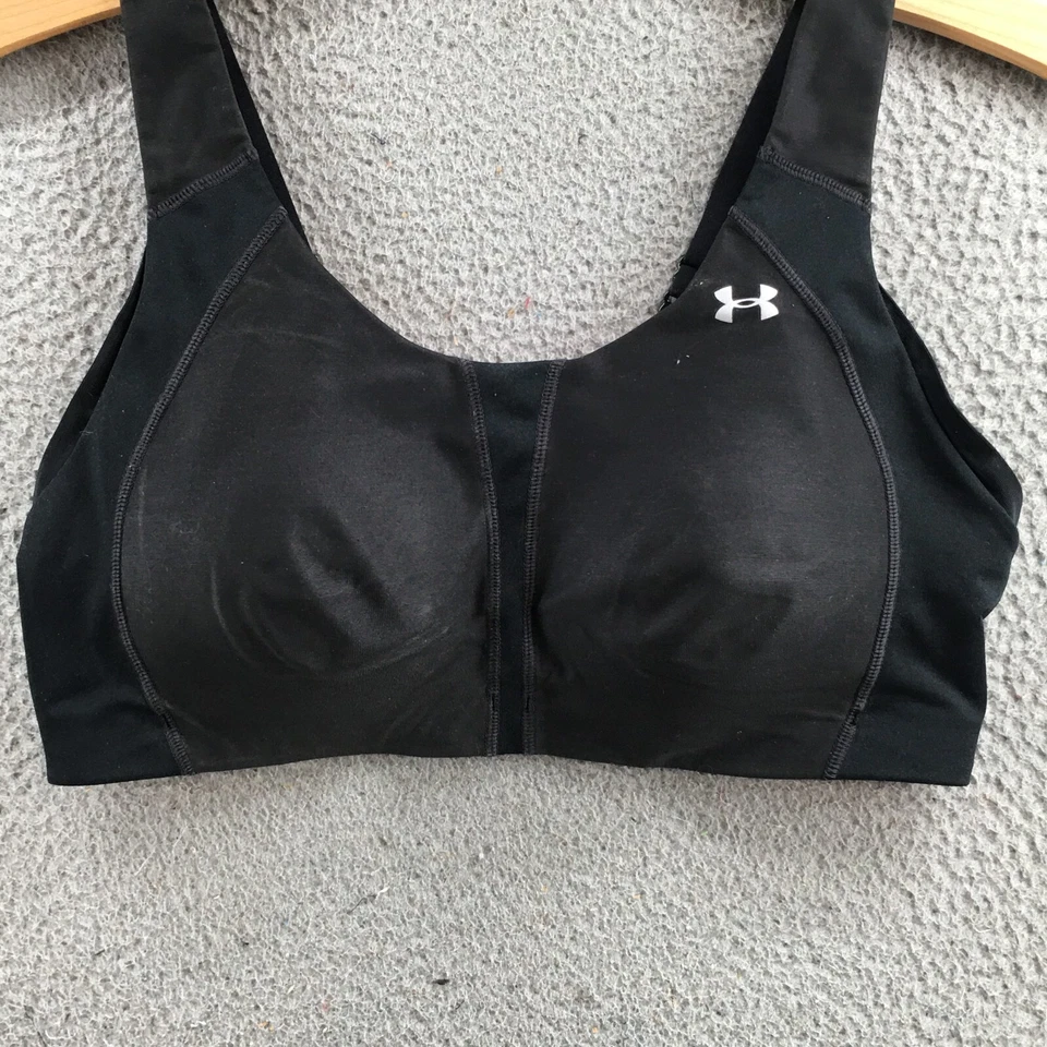 Under Armour 2.0 Maximum Control 无钢丝运动文胸女式 38D 黑色钩眼 — 第 2/4 张图片