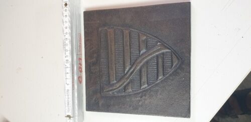 Gusseiserne Platte Kaminplatte Ofenplatte AUS EISEN Stadtwappen Lohr am Main - Bild 1 von 1