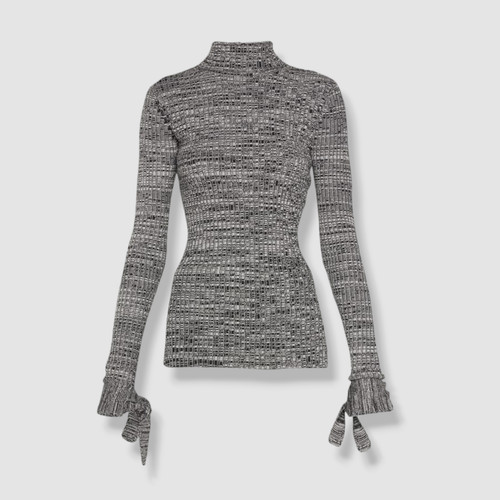 $218 Live The Process Women's Gray Marl Long-Sleeve Mock-Neck Sweater Size S