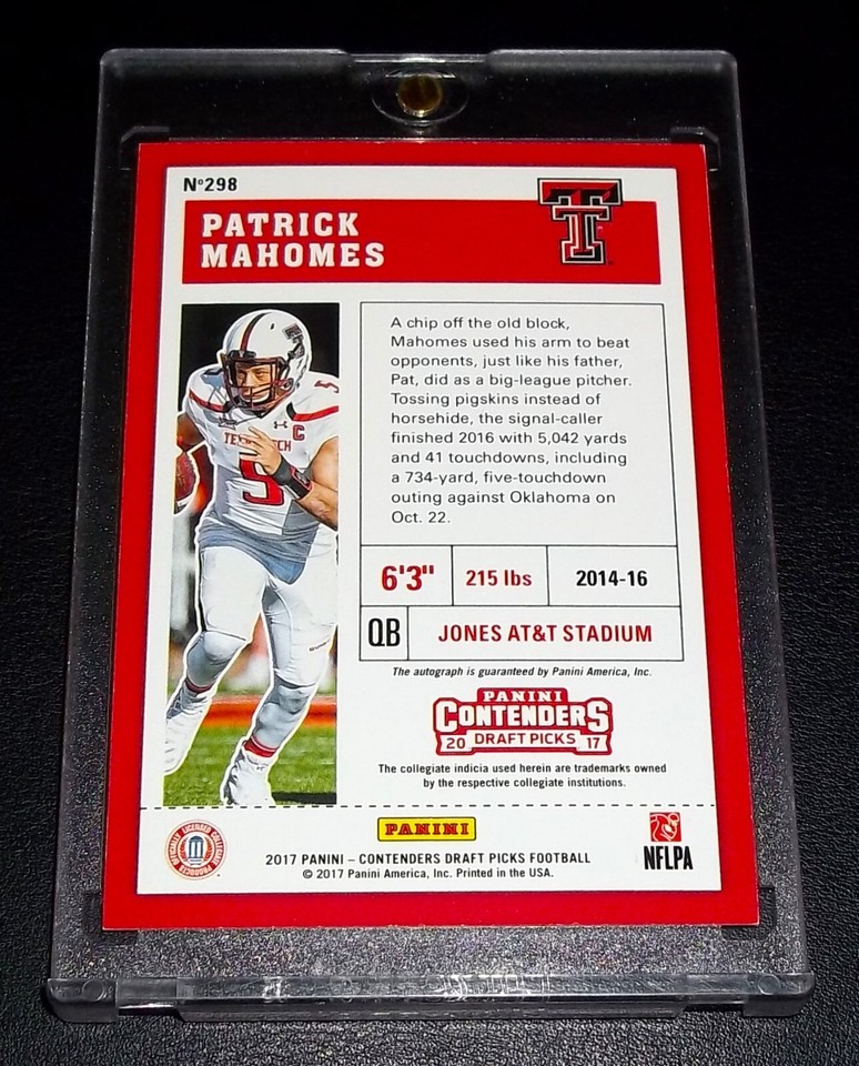 Patrick Mahomes Auto Inscription Patrick Mahomes Auto Rc 2017 Contenders DP Rookie Patrick Mahomes II ...