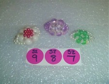 1970's or 1980's Bead Rings Handmade Set of 3