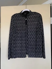 Dressbarn Collection Black Silver Sequins Tank Top Blazer Knit Set Sz.L Party