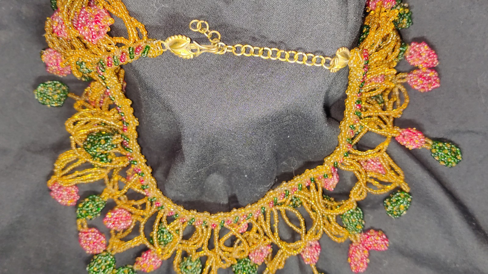 Intricately Hand-beaded Statement Necklace "Sugar… - image 2