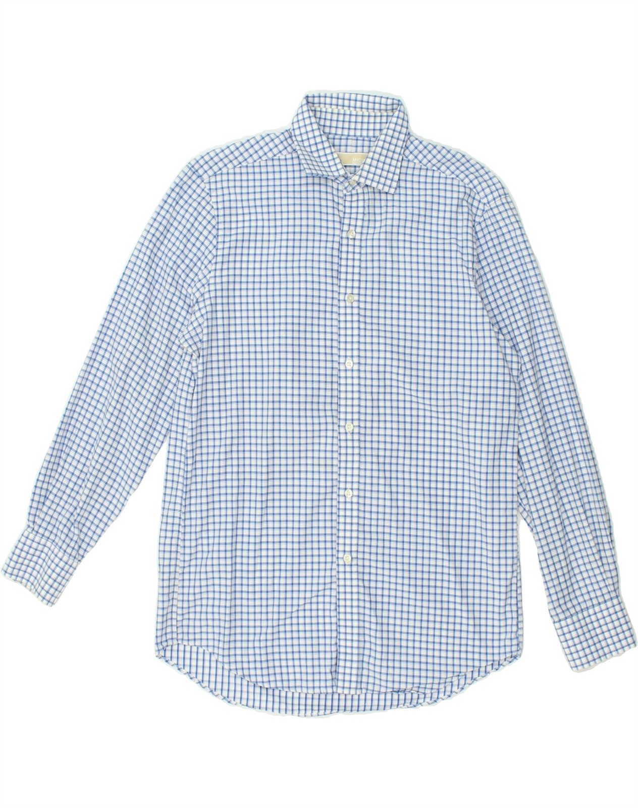 Camicia uomo MICHAEL KORS taglia 15 1 2 blu medio quadri cotone BE22