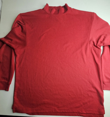 FootJoy Mock Neck Baselayer Long Sleeve Shirt Mens XL Red Embroidered Golf