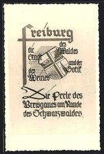 Ansichtskarte Freiburg i. Breisgau, Stadtwappen, Perle des Breisgaues 