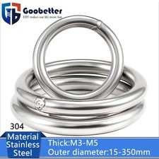 M3-M5 Round O Rings Welded Polished Metal Ring Solid A2 Stainless Steel 304