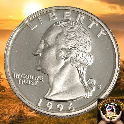 1996 S SILVER DCAM Proof Washington Quarter From Set 90% Silver Fast Ship 🚢