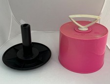 Vintage Pink Disk-Go-Case 45 RPM Record Carrying Holder 7"" Vinyl Storage DAMAGE