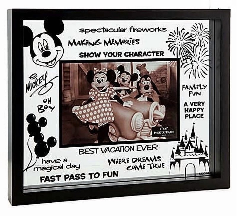 Disney Parks Best Vacation Ever Quotes  Black & Clear  4 X 6 Glass Picture Frame