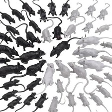 DOITEM 46 Pcs Plastic Fake Rat Mouse Toys 46pcs, 46pcs
