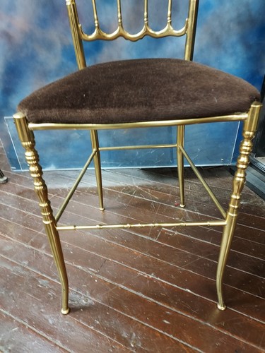 PAIR Vintage Brass CHIAVARI ITALIAN Chairs Mid Century Modern REGENCY Gorgeous! - Picture 8 of 9