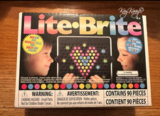 Hasbro LITE-BRITE Classic MINI Electronic Toy 85 Pegs 4 Templates Batteries