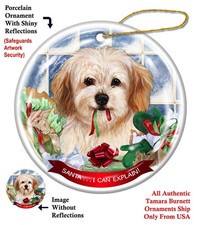 Cavachon Santa...I Can Explain Holiday Ornament