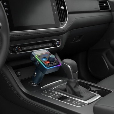 54W Bluetooth 5.3 Car Adapter: High-Speed Charging with 4 Ports & FM Transmitter