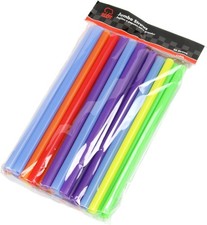 Jumbo Straight Plastic Straws 9 Inch 25 Pack Assorted Colors Drinking Straws