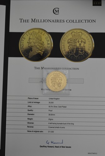 Collezione The Millionaires Giorgio II 1746 Cinque Ghinee Argento Proof 20 grammi - Foto 3 di 3
