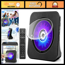 Portable CD Player with Bluetooth Speakers, Hi-Fi Stereo Sound, Remote Control
