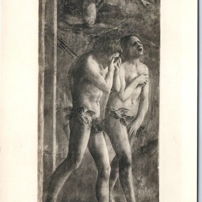 c1900s Florence, Italy Adam Eve Expelled Paradise Masaccio Fresco Carmine A345