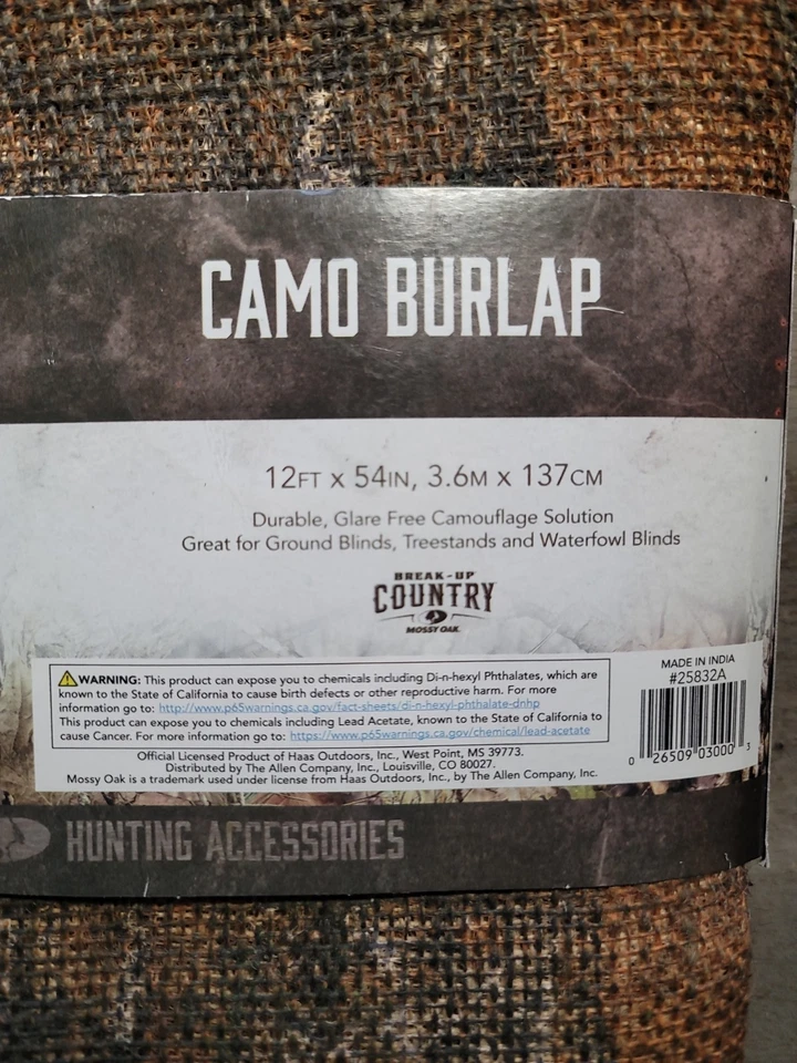 Mossy Oak Camo Burlap 12ft x 54in Ground Blinds Treestands Waterfowl Blinds - Image 3 of 4