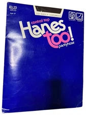Vintage Hanes Too Pantyhose Size Plus E-F Gentle Brown 
