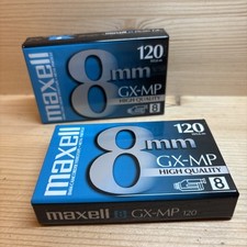 2 Maxell 8mm GX-MP 120 Min. New Camcorder Tapes High Quality Video SEALED