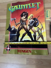NES Nintendo - Gauntlet Tengen Manual & Poster  Authentic