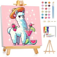 bleihum Alpaca Paint by Numbers Kit for Kids with Frame and Wooden BKH1907-US