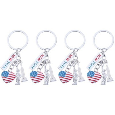  4 Pcs Schlüsselanhänger Aus Metall Dekoration Am Unabhängigkeitstag
